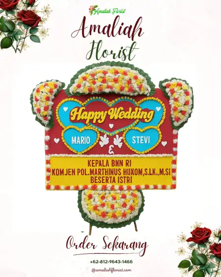 Papan Bunga Pernikahan Dorong